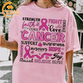 "In October We Wear Pink" Horror T-Shirt - Halloween Breast Cancer Awareness Tee, Cancer Survivor Support Squad Shirt