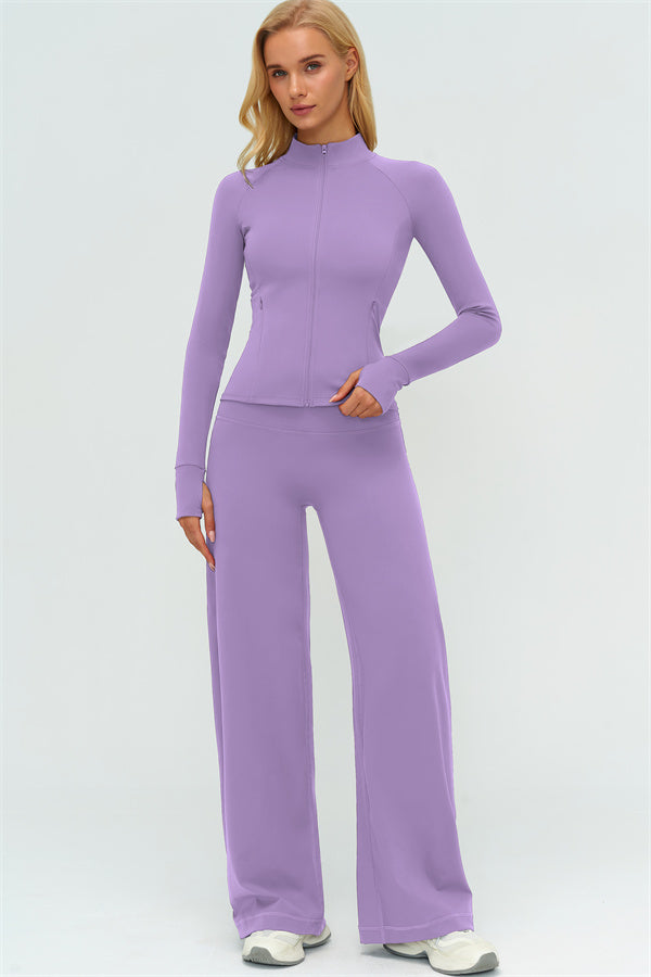 The Twirl Zip Jacket New Straight Leg Pants 2-Piece Set
