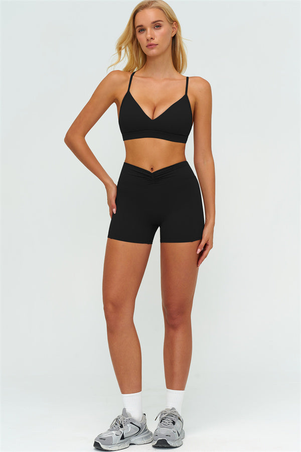 The Lushness Y-Back Sports Bra Shorts 2-Piece Set
