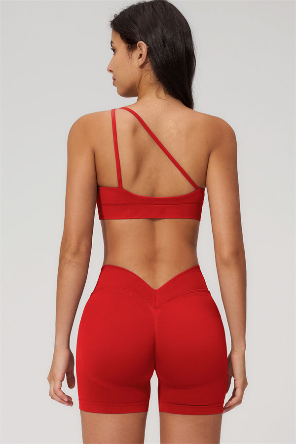 The Empower One-Shoulder Sports Bra Shorts 2-Piece Set
