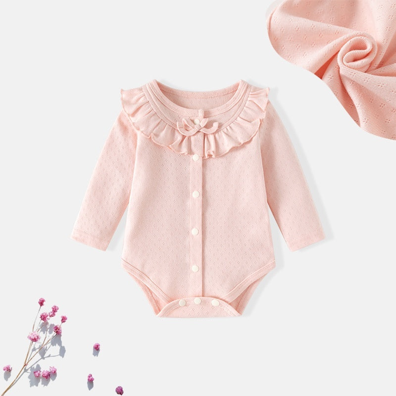 Baby Romper Sweet Jacquard Pure Cotton Crawling Suit Princess-style Clothing