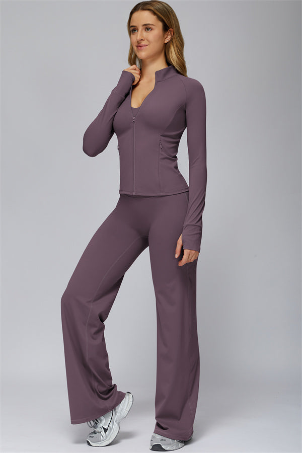 The FlexCore Pure Zip Jacket Flared Leggings 2-Piece Set
