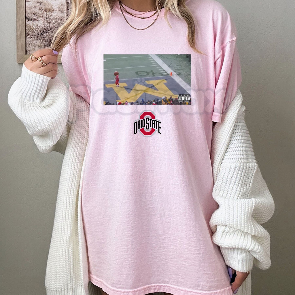 Buckeye Ohio Snow T-Shirt - Ohio State Buckeyes Winter Fan Tee, Midwest Cold Weather Apparel, OSU Seasonal Graphic Shirt
