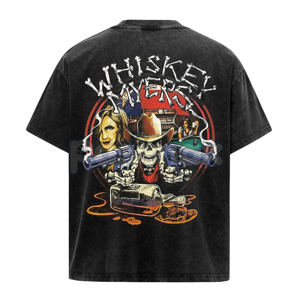 Whiskey Myers Skeleton Cowboy T-Shirt – Revolvers Southern Rock Band Tee, Black Vintage Shirt