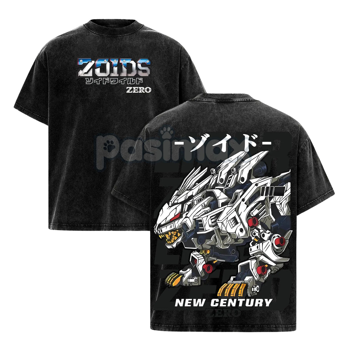 Liger Zero Zoids New Century Zero T-Shirt – Oversized Washed Vintage Anime Tee