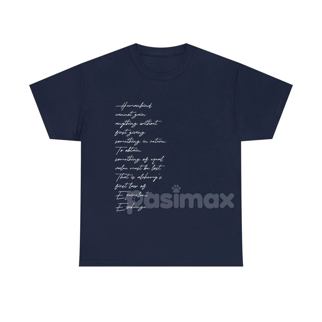Edward Elric's "Equivalent Exchange" T-Shirt - Fullmetal Alchemist Brotherhood Apparel