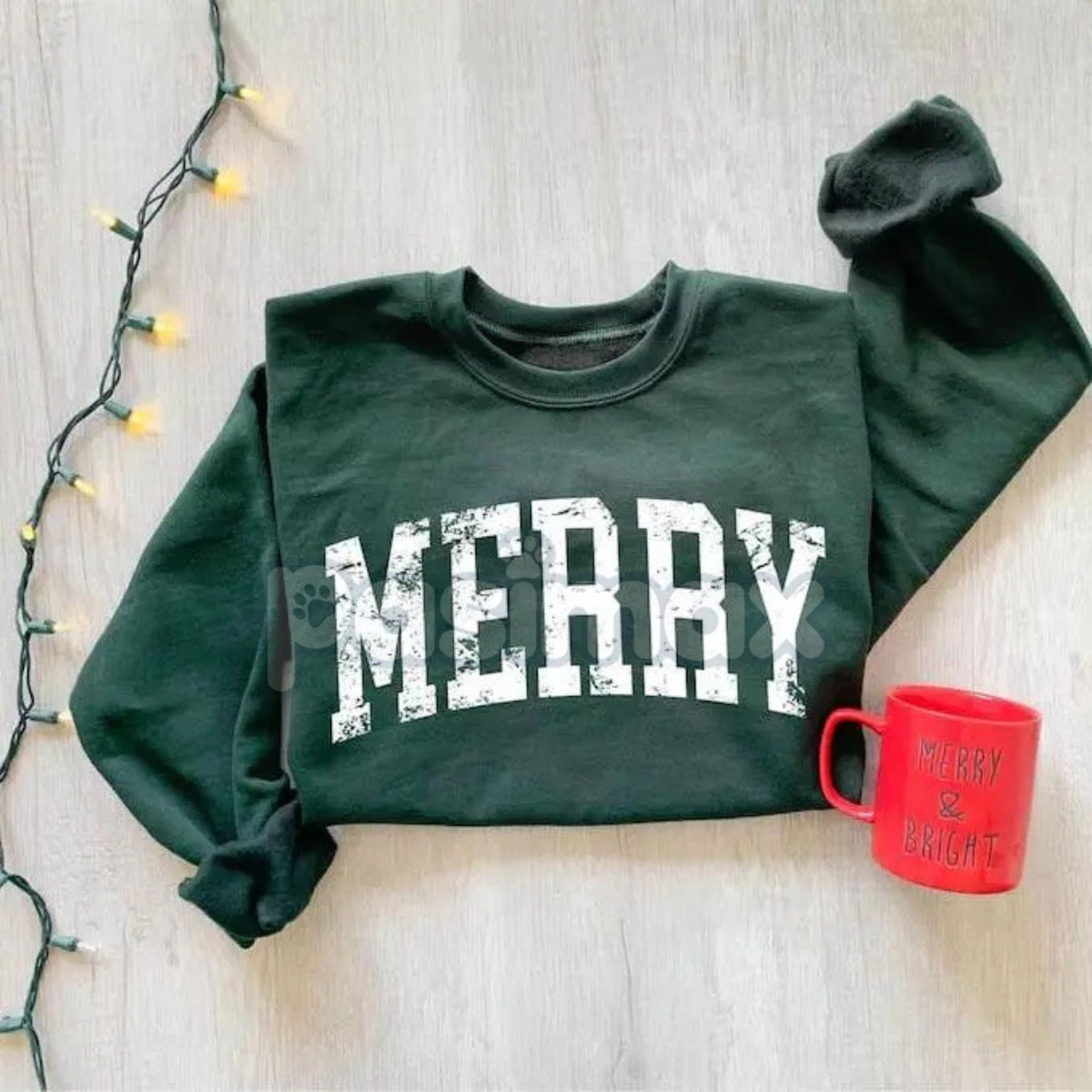Merry Sweatshirt – Simple Holiday Crewneck Sweater