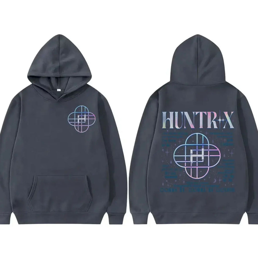 Korean Streetwear Kpop Hoodie – "Demon Hunters" Fan Gift, Unisex Loose Fit Pullover, Trending K-Fashion