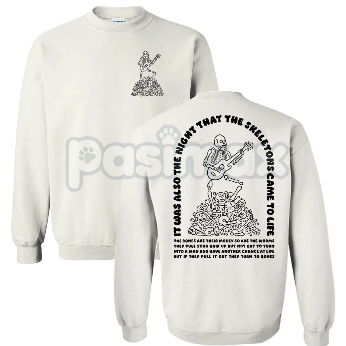 The Night That The Skeletons Came To Life Unisex Sweatshirt | Absurdist Spooky Cute Jumper | Niche Meme Apparel Gift