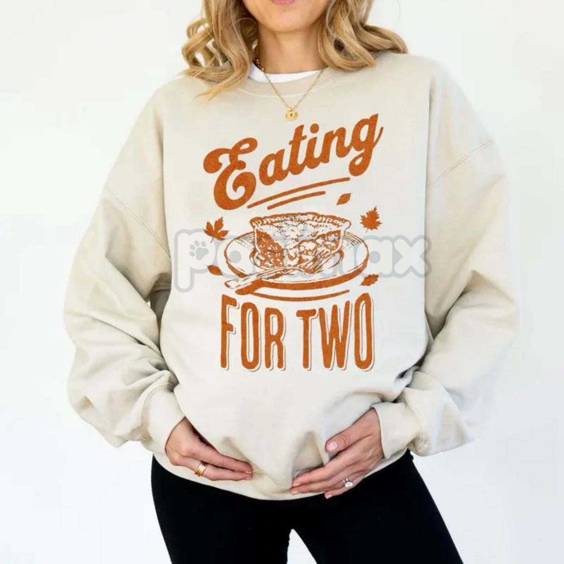 Eating for Two Thanksgiving Pregnancy Announcement Sweatshirt – Cozy Holiday Reveal Top