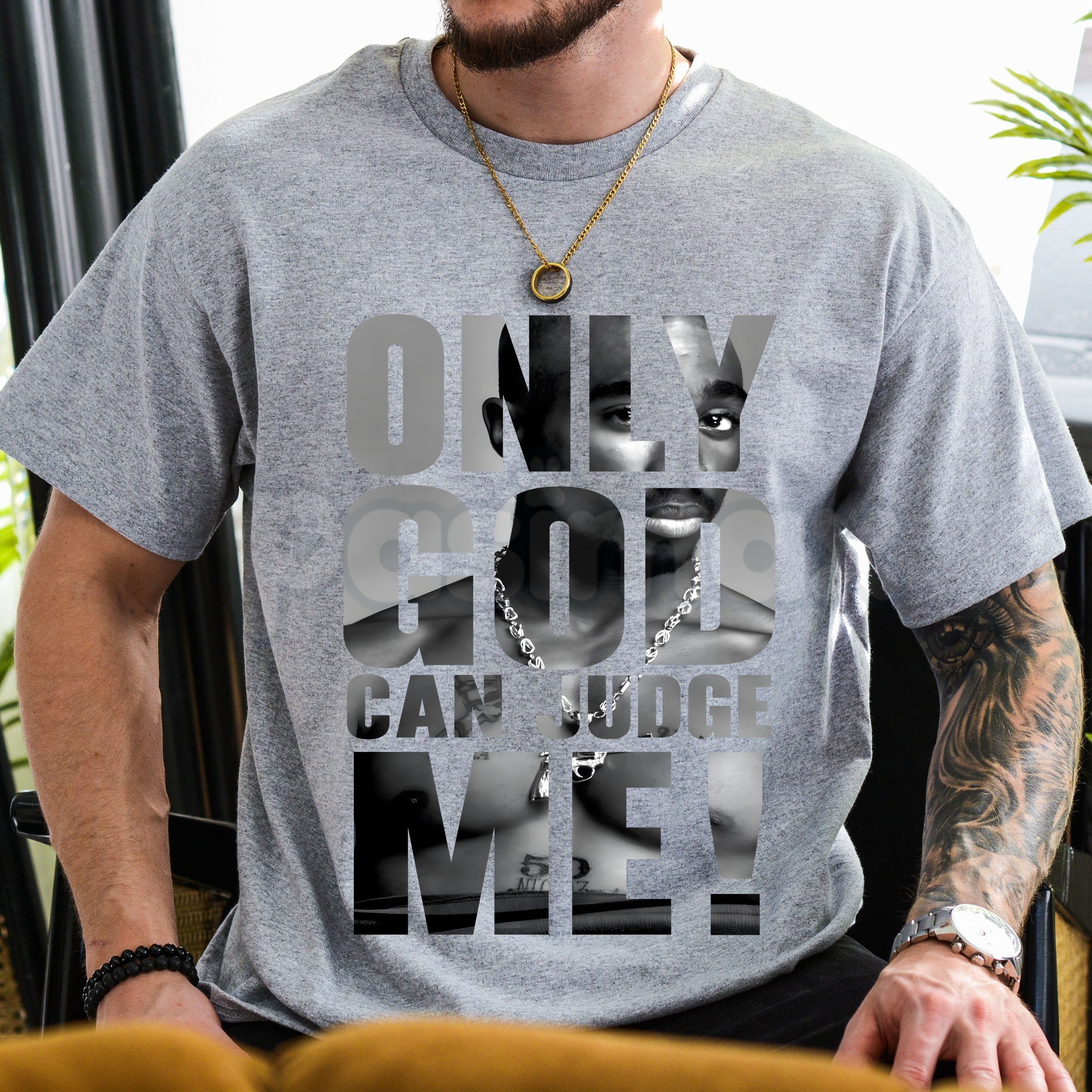 Tupac "Only God Can Judge Me" T-Shirt – Premium 100% Cotton 2Pac Graphic Tee, Vintage Aesthetic Hip-Hop Legend Top, Soft Lived-In Heavyweight West Coast Streetwear, Made in USA