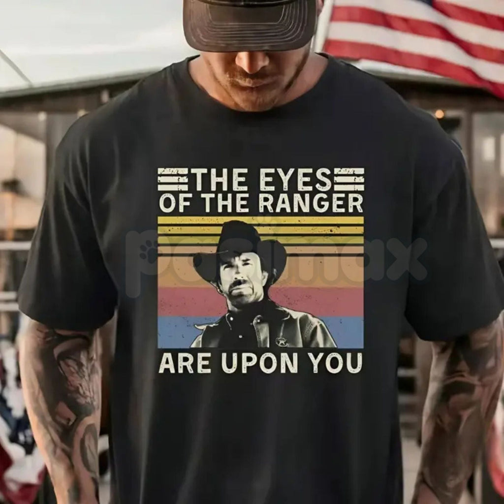 "The Eyes Of The Ranger" T-Shirt – Walker Texas Ranger Graphic Tee, Premium 100% Cotton Lone Star Justice Top, Soft Lived-In Heavyweight Chuck Norris Fan Shirt, Made in USA