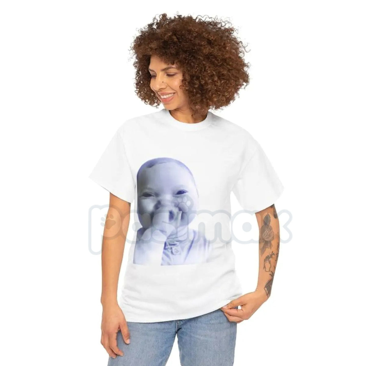 Viral AI Baby Laughing Meme Shirt - "Holding Back a Laugh" Tuff Tee, Funny Internet Culture Apparel, Relatable Humor Statement Shirt