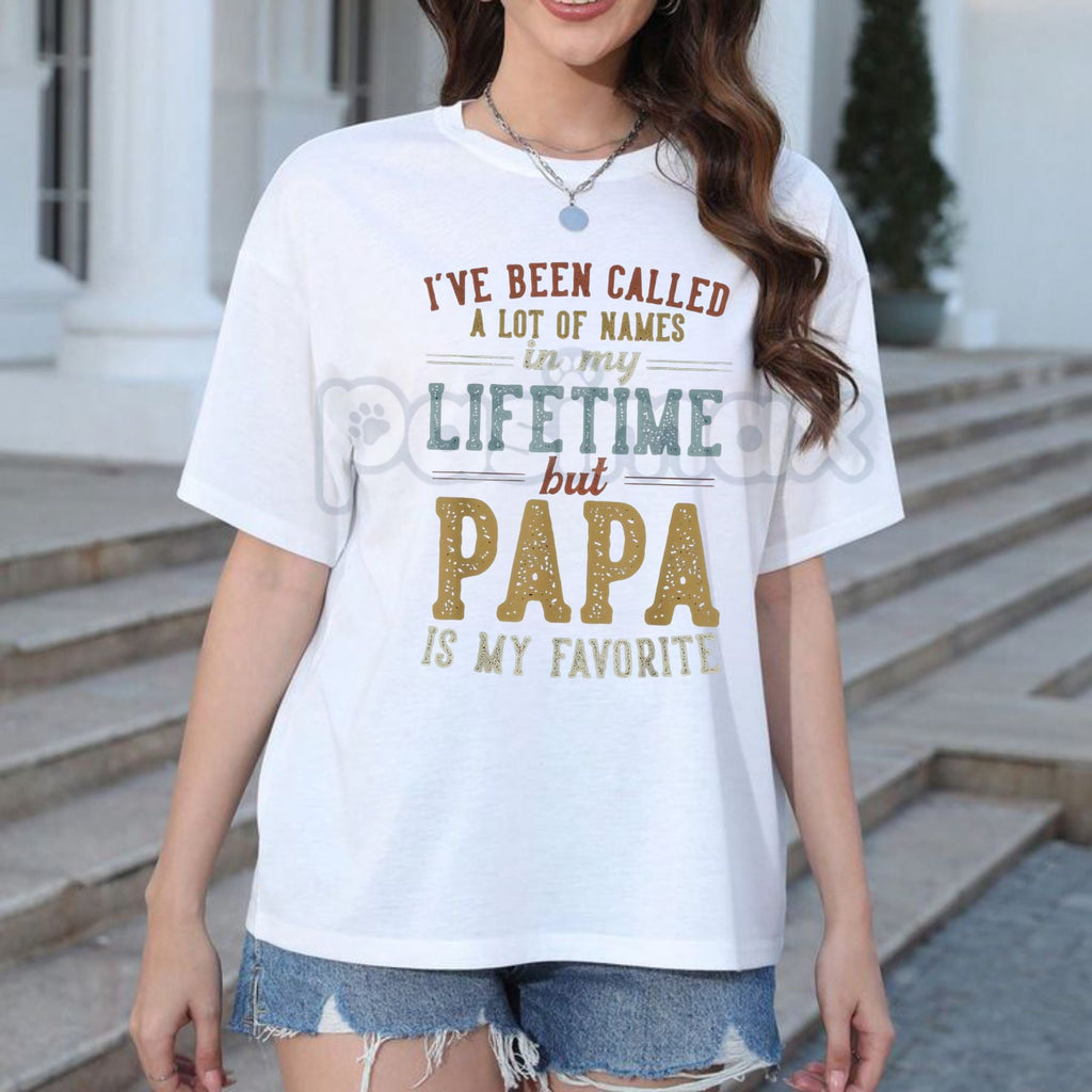 "Papa Is My Favorite Name" Father's Day Papa T-Shirt - Heartfelt Grandfather Gift, Proud Papa Slogan Tee, Best Grandpa Apparel