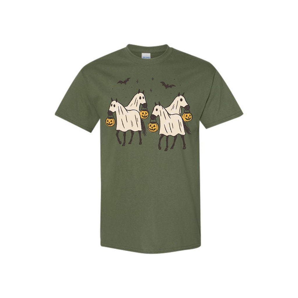 "Night-Mare" Unisex Tee - Creepy Horse Print, Dark Humor Cotton Shirt