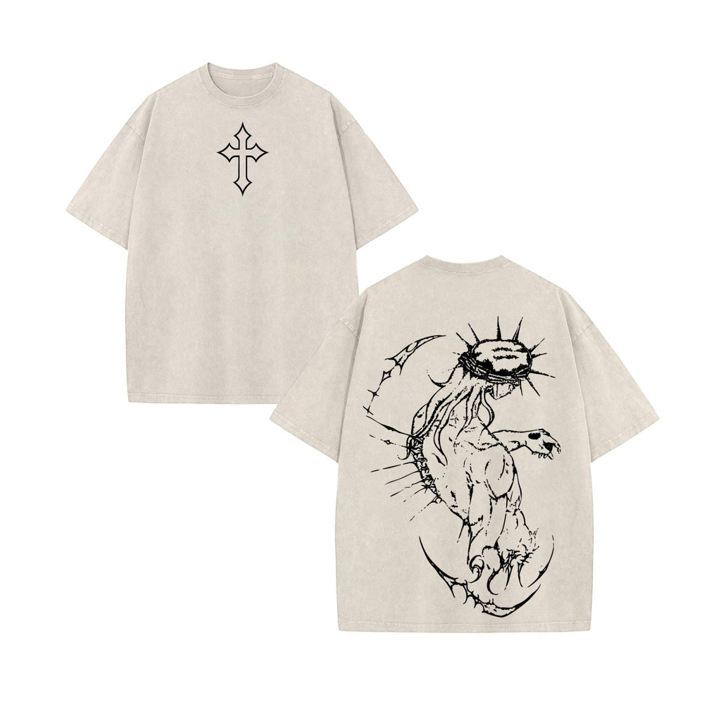 Oversized Christian Gym T-Shirt – Jesus Pump Cover Cross Graphic Workout Tee for Men
