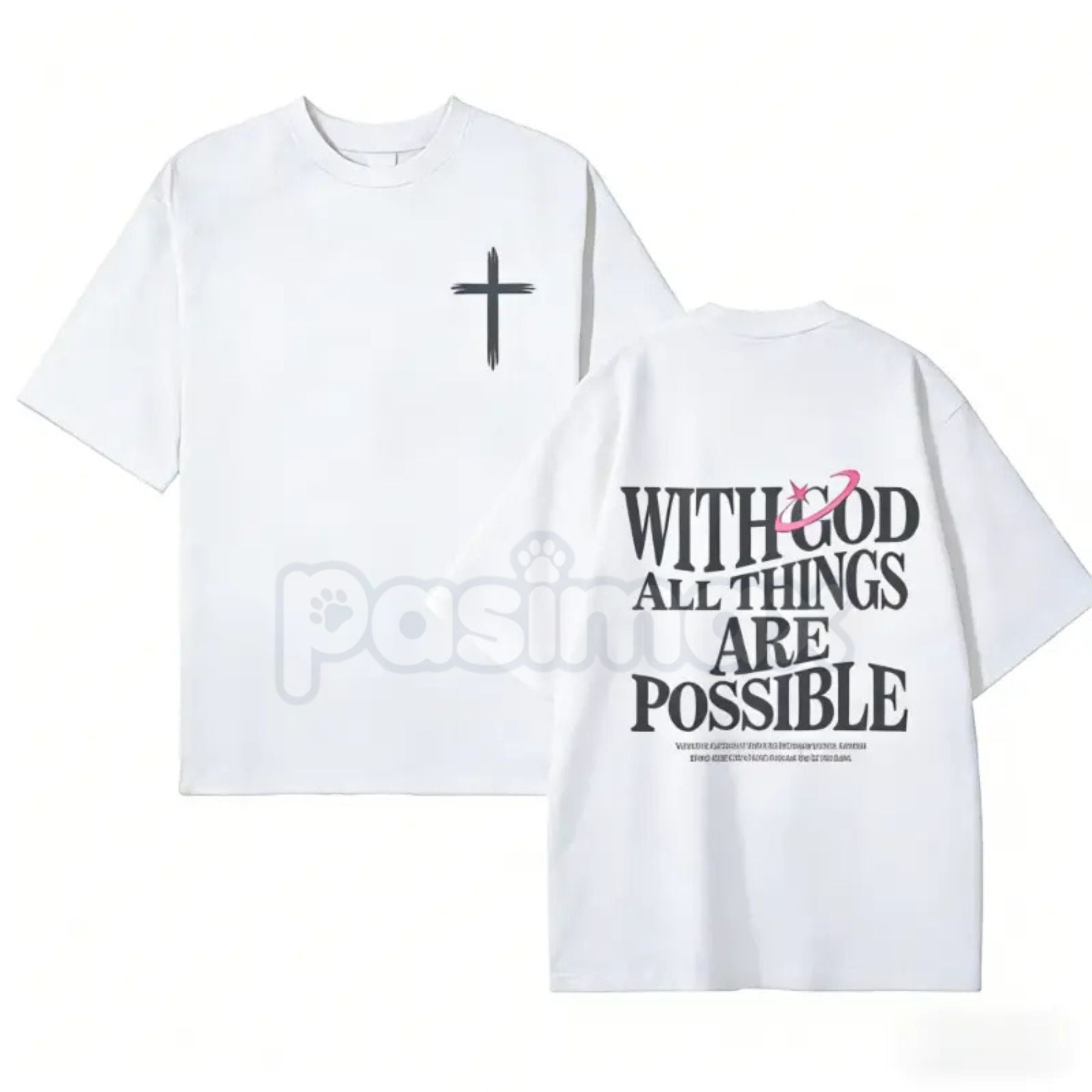 "With God All Things Are Possible" Men's Christian T-Shirt - Bible Verse Matthew 19:26 Graphic Tee, Premium 100% Cotton Scripture Top, Inspirational Religious Gift for Him, Faith-Based Men's Fashion, Soft Lived-In Christian Apparel
