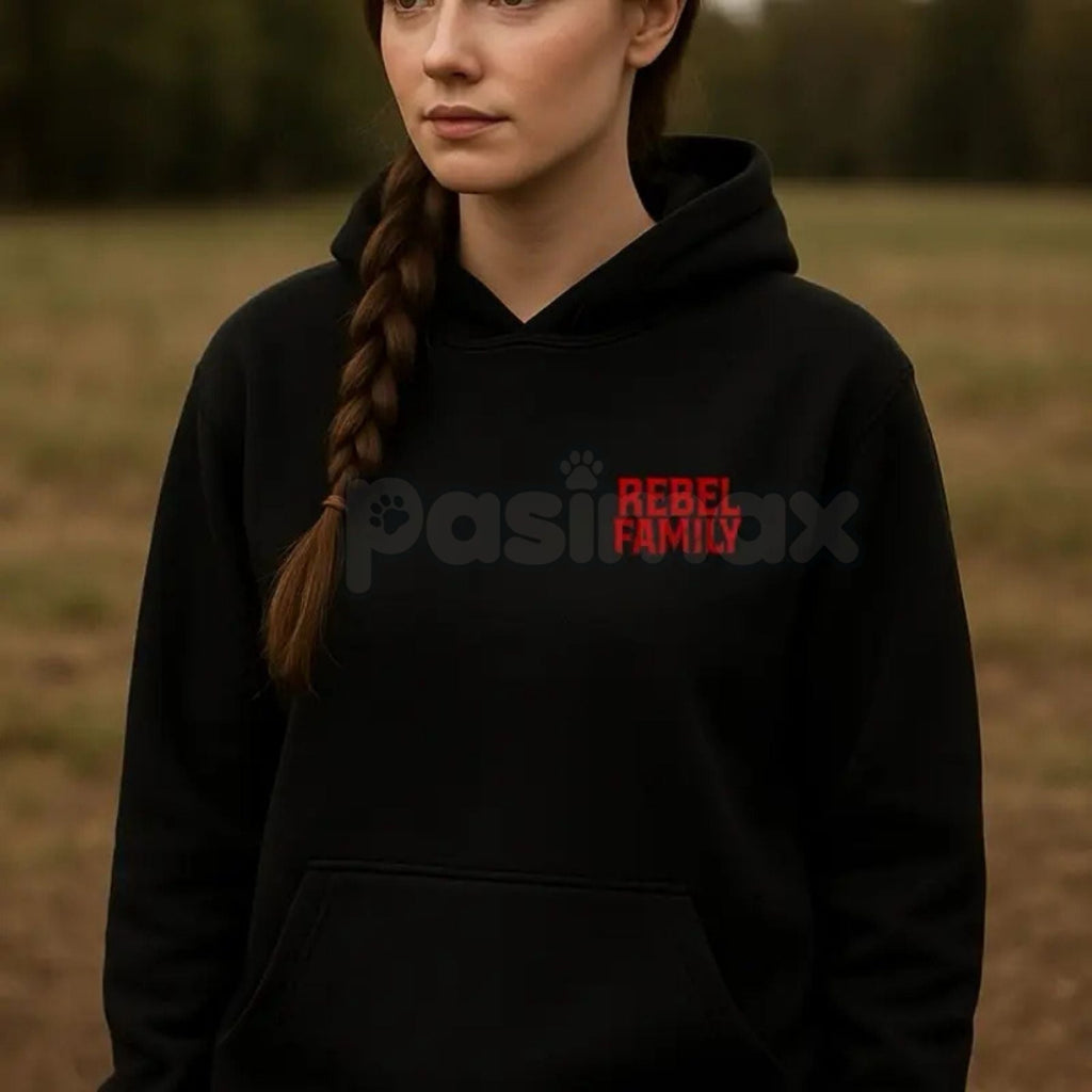 Rebel Family Outlaw Bloodline Hoodie – Red Skull Country Apparel Pullover, Southern & Edgy Streetwear, Unisex