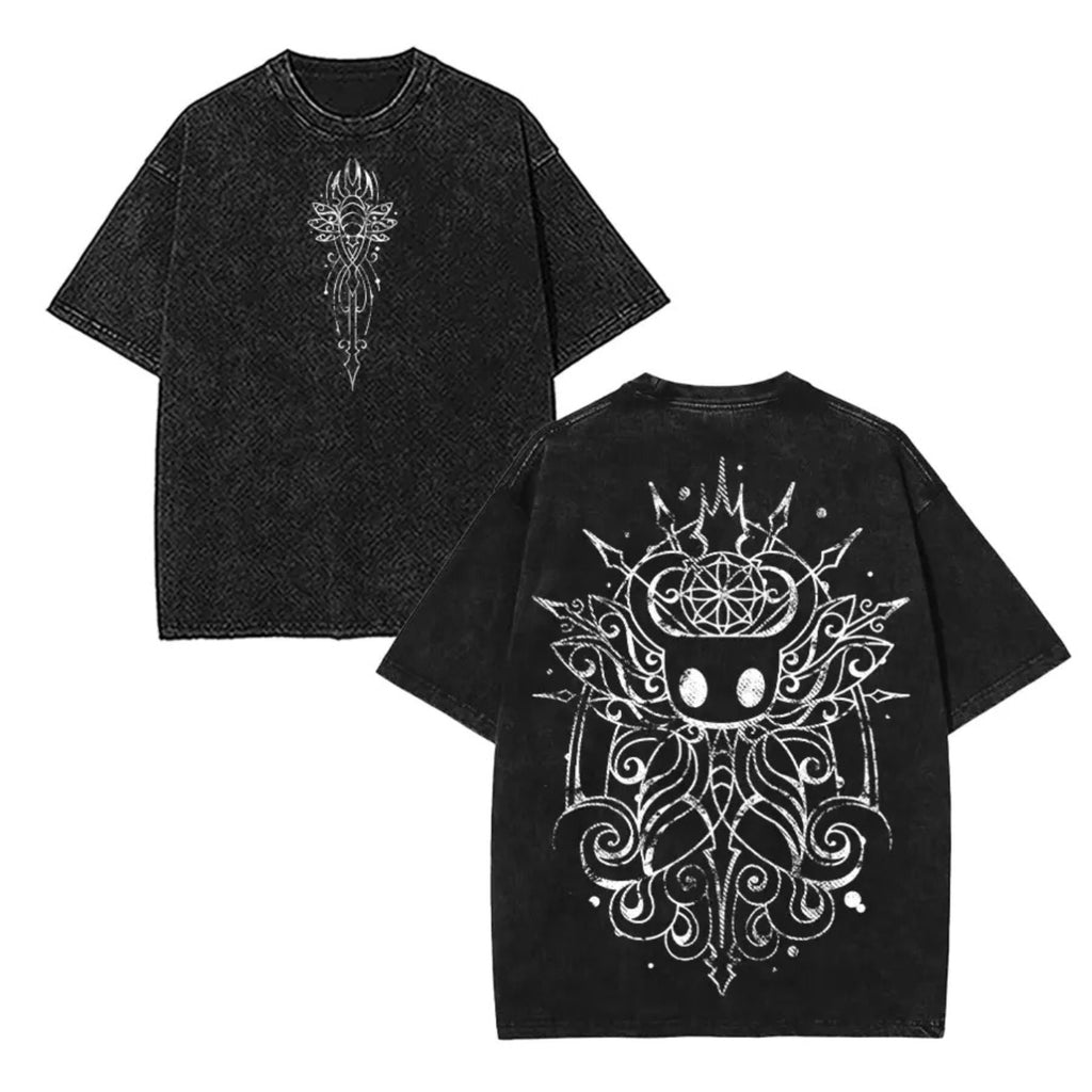 Hollow Knight Game Graphic Washed Unisex Tee – Oversized Vintage Gamer T-shirt