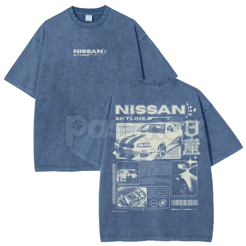 Vintage JDM Sports Car Graphic T-Shirt – Retro 90s Japanese Drift Culture, Lightweight Washed Cotton Streetwear Top