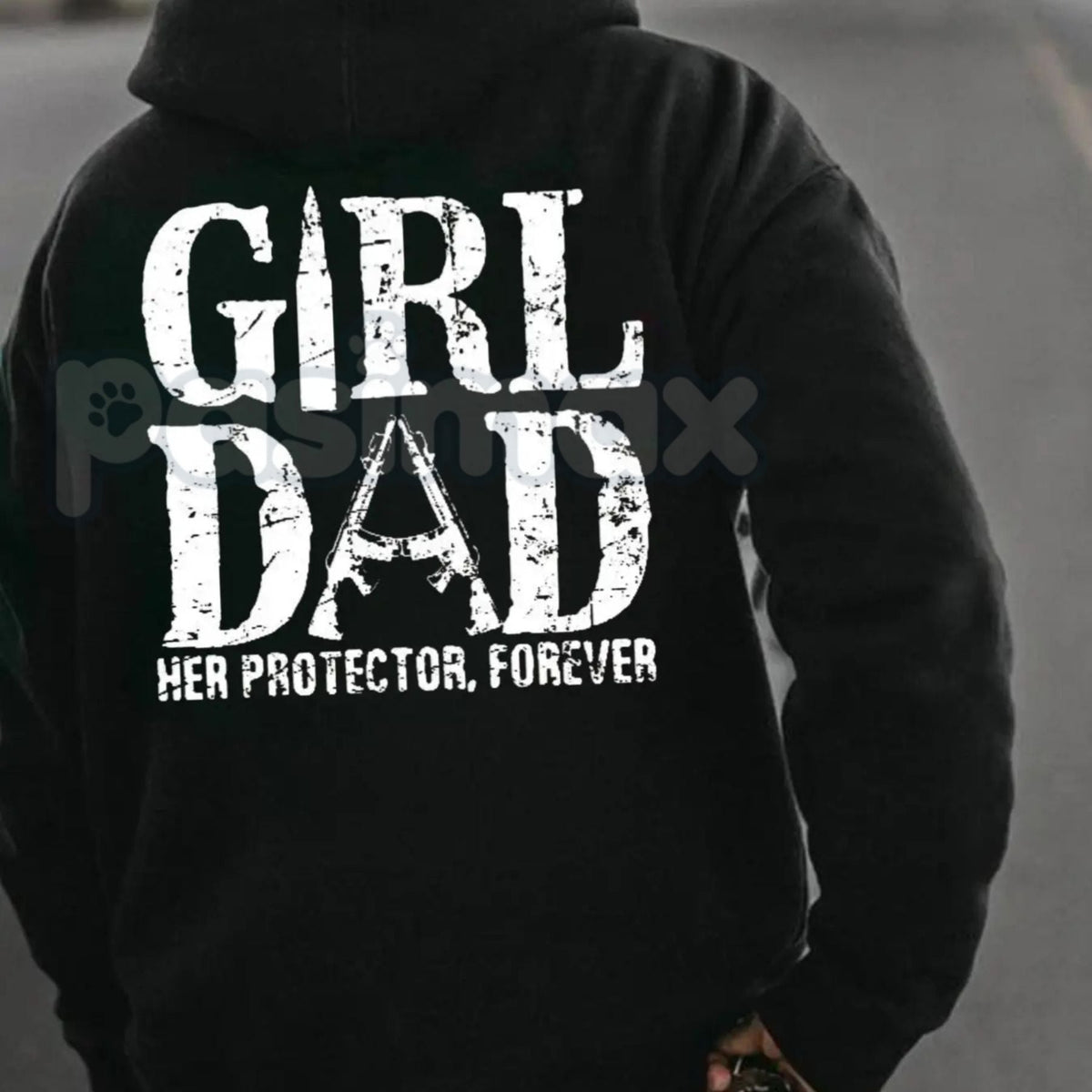Girl Dad - Her Protector, Forever Hoodie – Fatherhood Statement Pullover, Unique Dad Gift & Family Apparel, Unisex