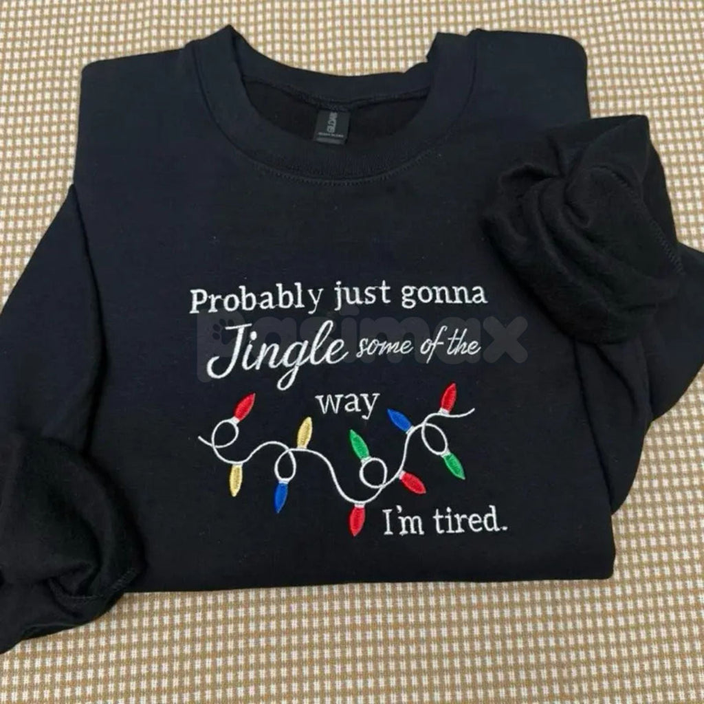 Funny Christmas Embroidered Sweatshirt – Holiday Humor Crewneck