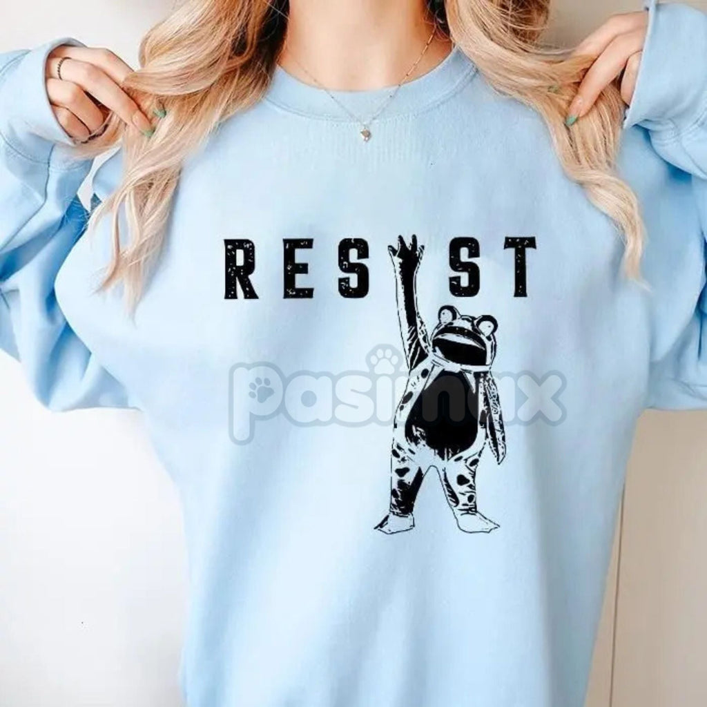 Resist Frog Rage Against The Machine Sweatshirt – I Stand With Frog Political Satire Crewneck