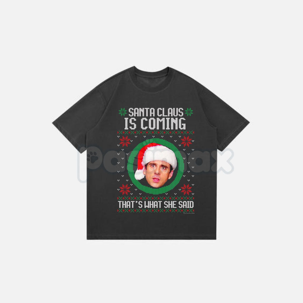 The Office Christmas Vintage T-Shirt - Michael Scott Santa Claus Meme Tee, Funny Holiday TV Show Gift, Unisex Dunder Mifflin Apparel