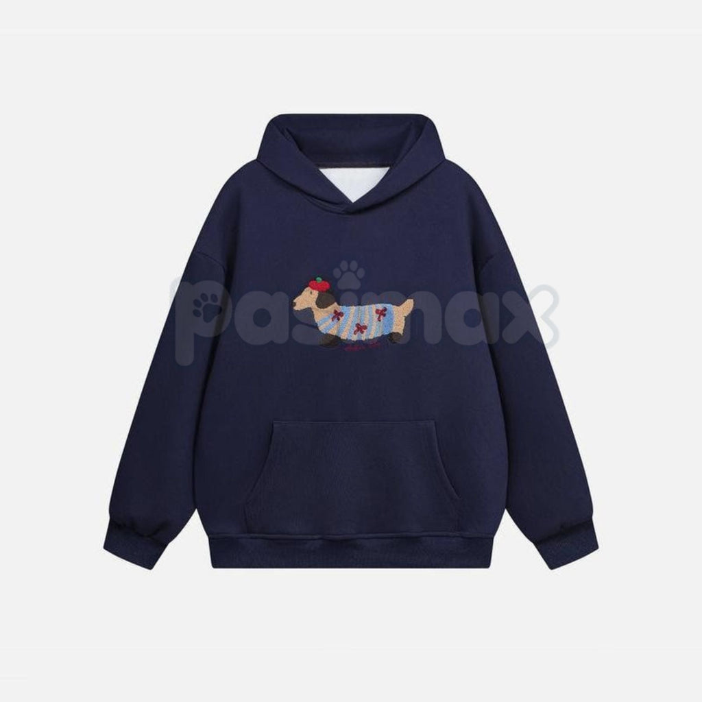 Aelfric Eden Cartoon Dog Embroidered Unisex Hoodie – Premium Heavy Blend Streetwear, Cute Graphic Aesthetic Pullover