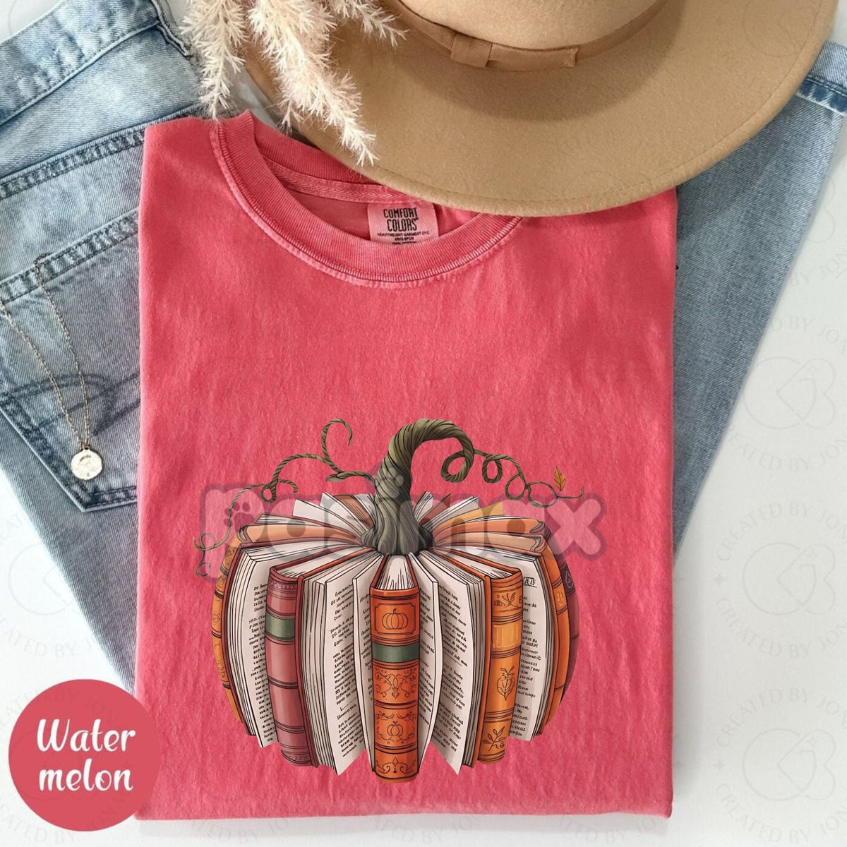'Made With Books' Fall Pumpkin T-shirt – Book Lover Gift, Librarian Tee, Teacher School Shirt, Cozy Autumn Apparel
