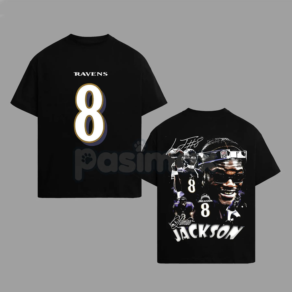 Lamar Jackson 8 Flock Nation Outfit V2 Cotton Hoodie – Baltimore Football Fan Pullover, Unisex Game Day Apparel
