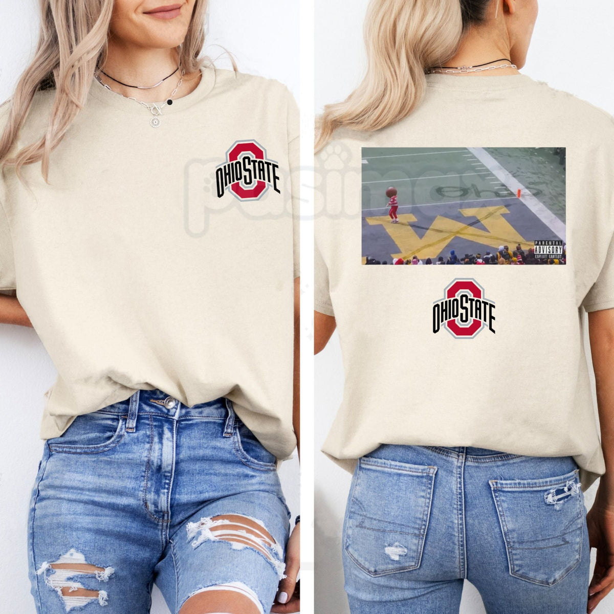 Brutus Buckeye Ohio Snow 2-Sided Unisex Shirt - Ohio State Mascot Winter Tee, OSU Fan Cold Weather Apparel, Buckeye Graphic Gift