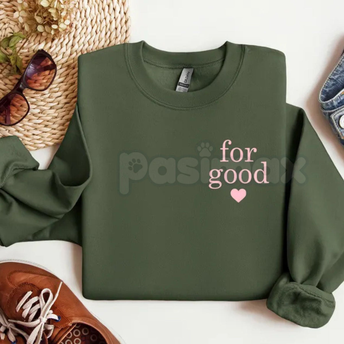 "For Good" Statement Sweatshirt | Minimalist Positive Message Crewneck | Ethical Wear Jumper