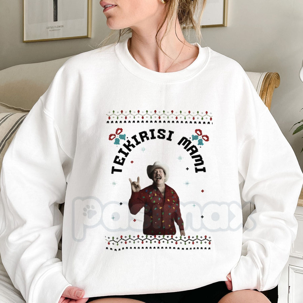 Teikirisi Mami Sweatshirt | Funny Spanglish Quote Jumper | Latina Mom Life Gift | Relaxed Tropical Vibe Crewneck