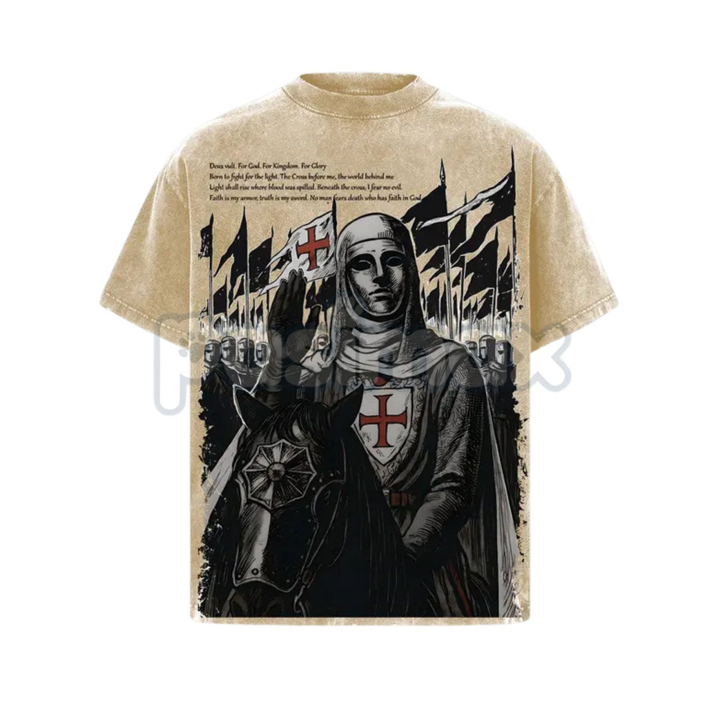 Retro Baldwin IV "The Leper King" T-Shirt – Crusader King Holy Army Vintage Washed Tee