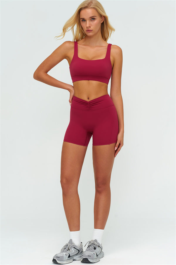 The Lushness V-Back Sports Bra Shorts 2-Piece Set