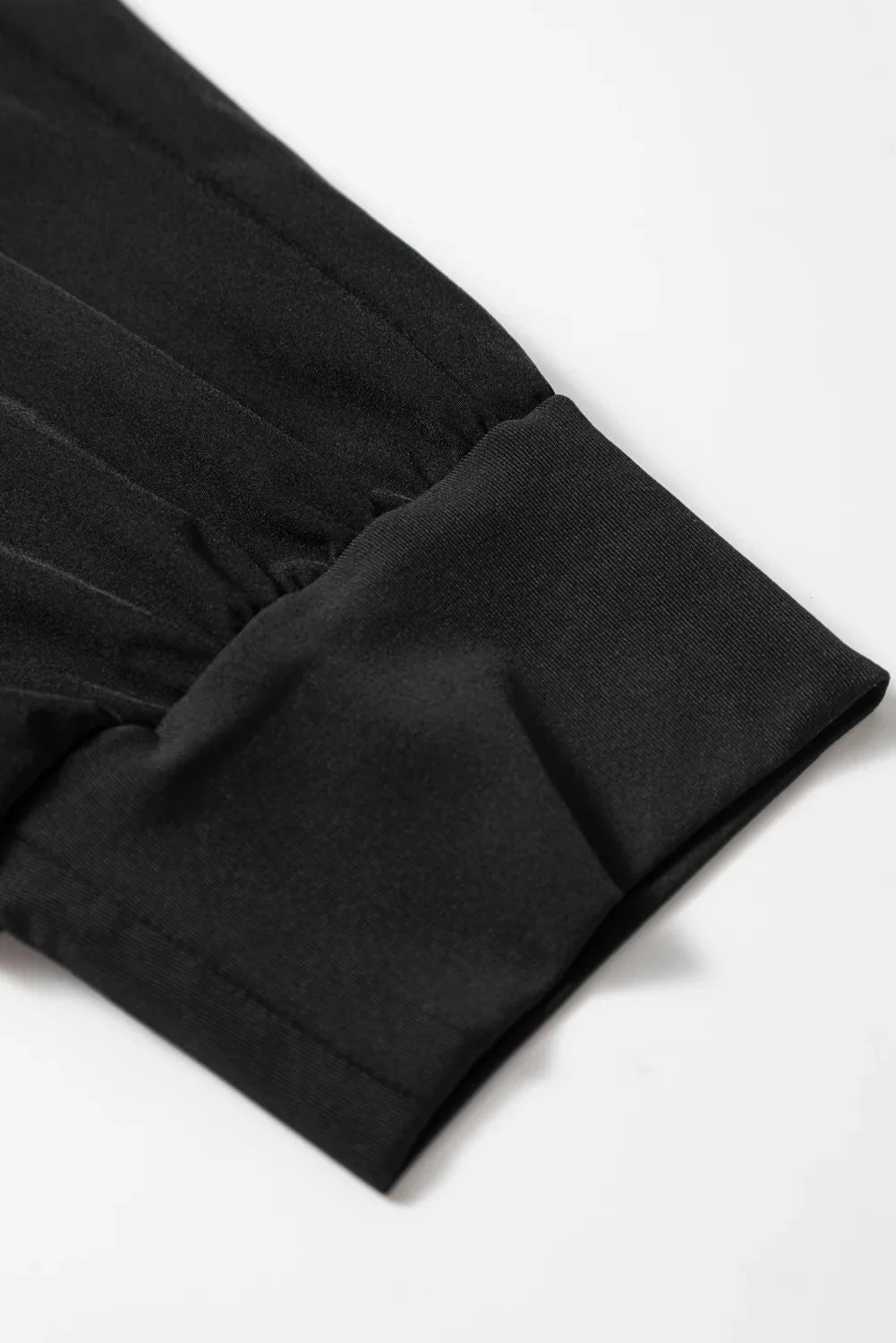 Black Elastic High Waist Pocketed Cargo Jogger Pants