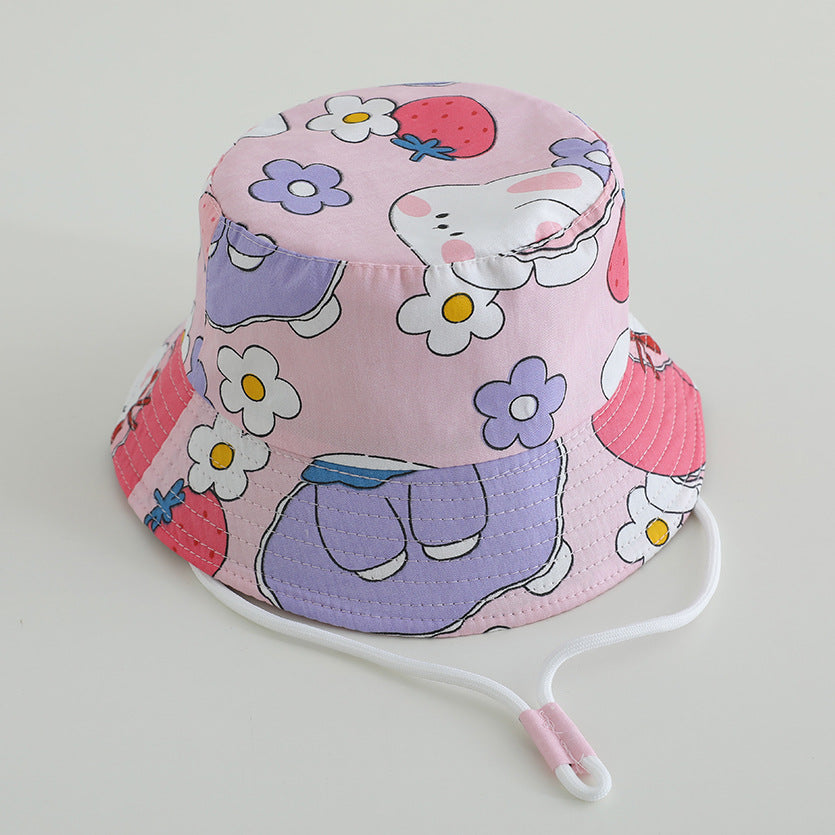 Printed Bucket Hat Cute Car Dinosaur Summer Beach Pure Cotton Fisherman Hat For Babies