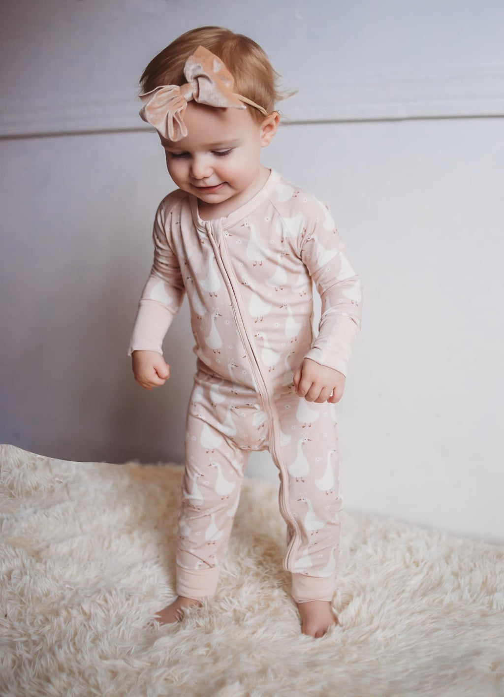 Silly Goose on the Loose Bamboo Zippy Romper