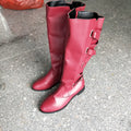 Lace-up Boots Round Toe Low Heel Rider Boots
