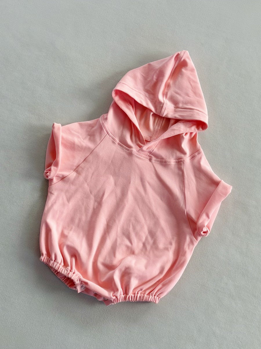 Baby Cute Candy-Colored Hooded Cotton Romper