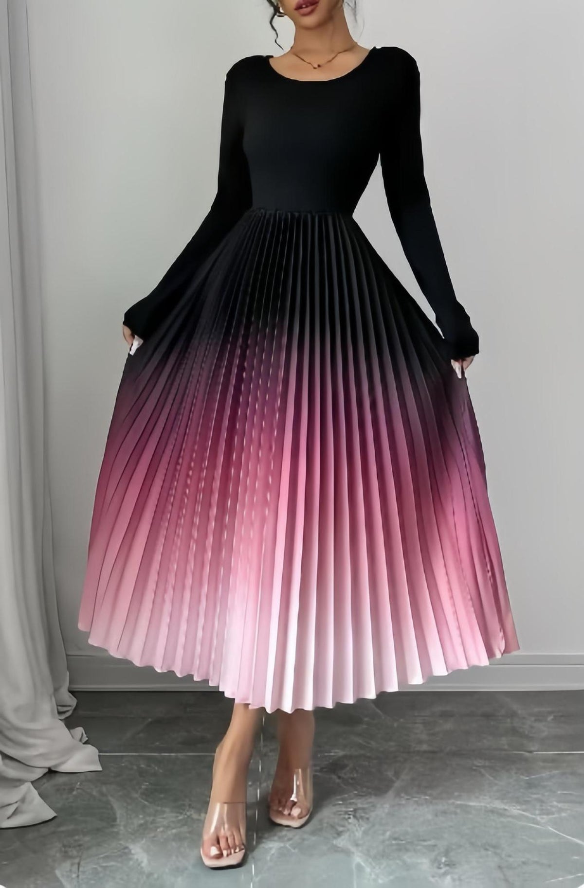 European And American Ombre Dress