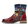 Belt buckle Martin boots women round toe mid-tube boots