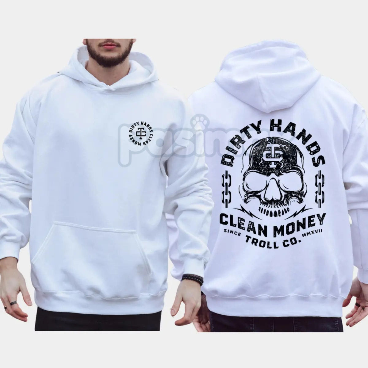 Dirty Hands Clean Money Hoodie – Hard Work Ethic Statement Pullover, Tradesman & Entrepreneur Apparel, Unisex