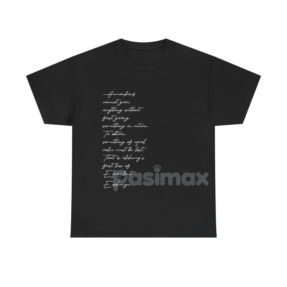 Edward Elric's "Equivalent Exchange" T-Shirt - Fullmetal Alchemist Brotherhood Apparel