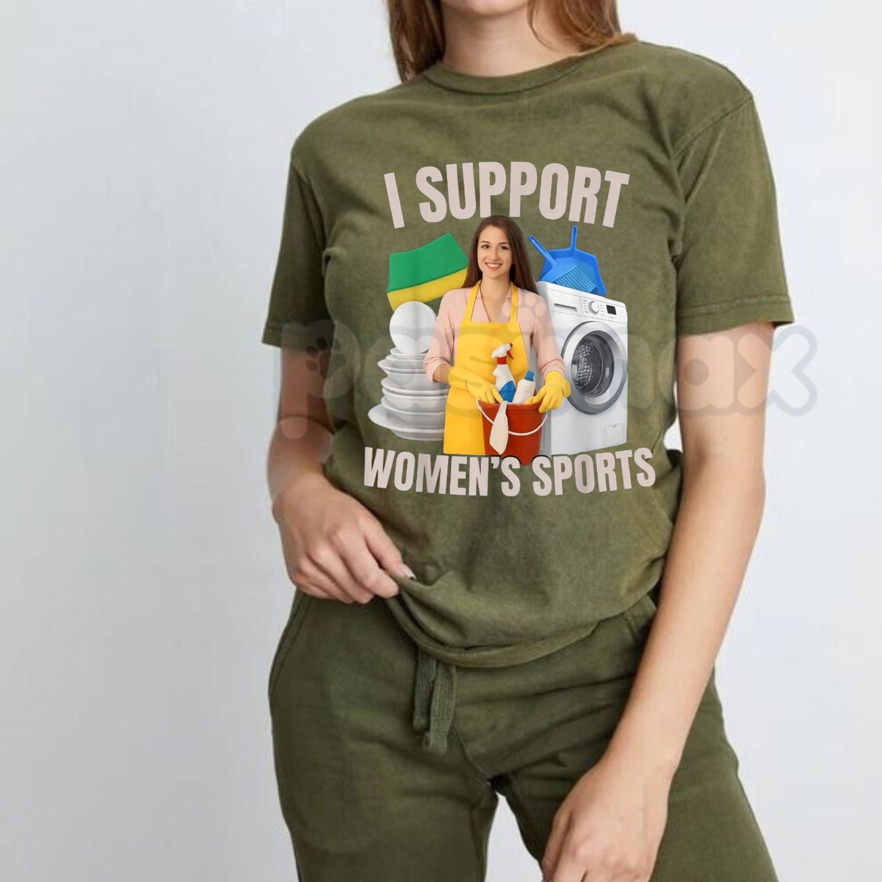 "Support Women's Sports" Adult Humor Bootleg T-Shirt - Funny Sarcastic Slogan Graphic Tee, Premium 100% Cotton Viral Streetwear Top, Witty Adult Humor Gift for Him, 90s Style Bootleg Rap Aesthetic Shirt, Soft Lived-In Heavyweight Statement Apparel