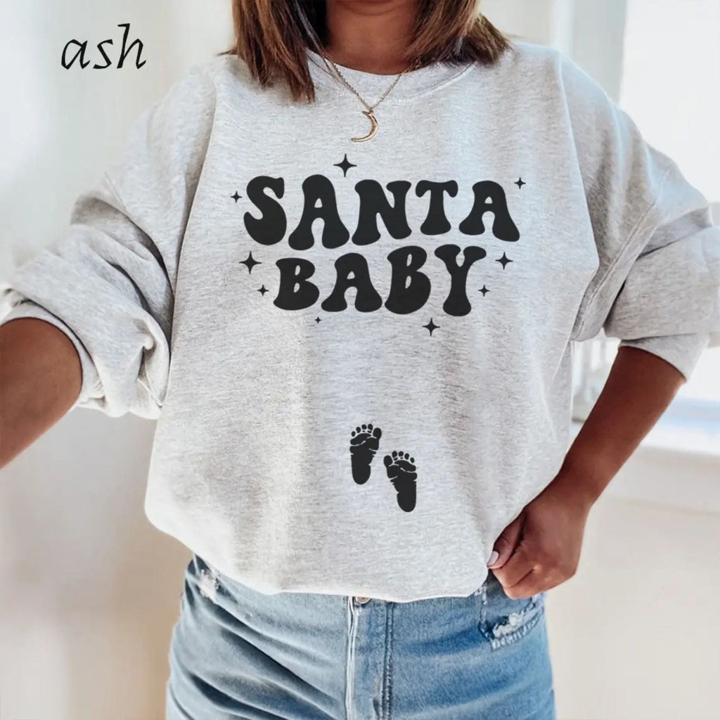 Christmas Pregnancy Announcement Sweatshirt – Santa's Little Secret Holiday Top