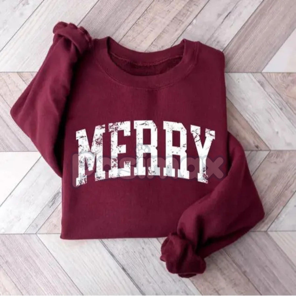 Merry Sweatshirt – Simple Holiday Crewneck Sweater