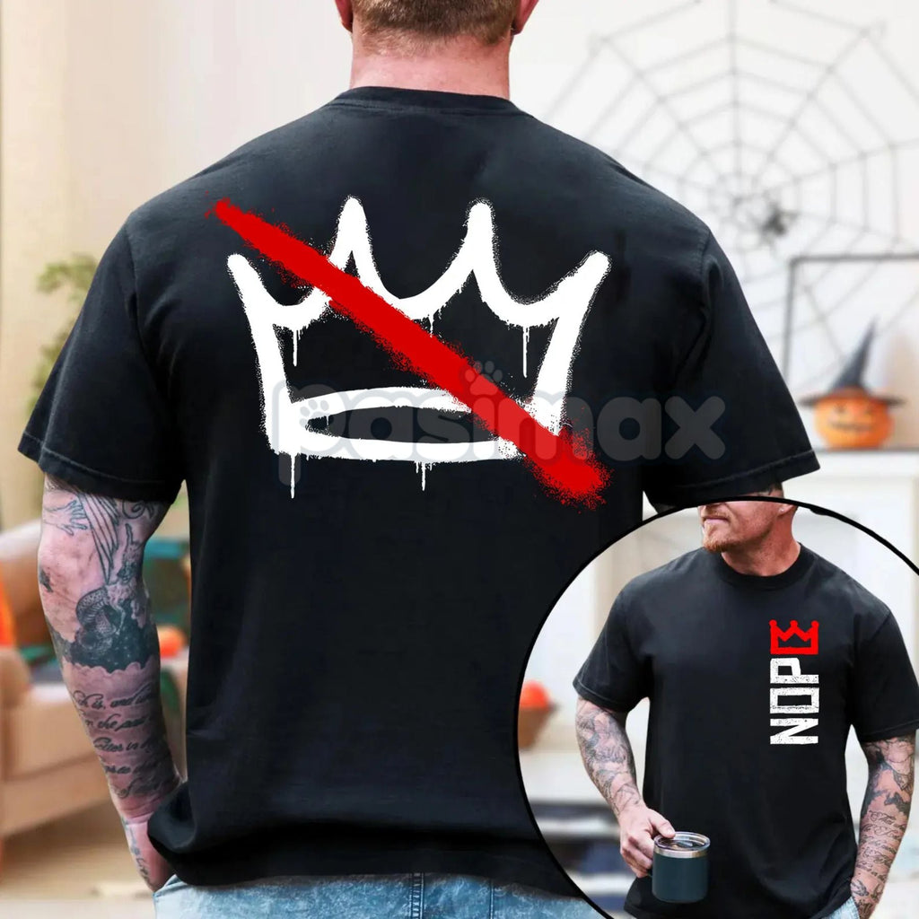 "No Kings in America" T-Shirt - Anti-Monarchy Political Statement Tee, Crown Protest Gift, Unisex Patriotic Graphic