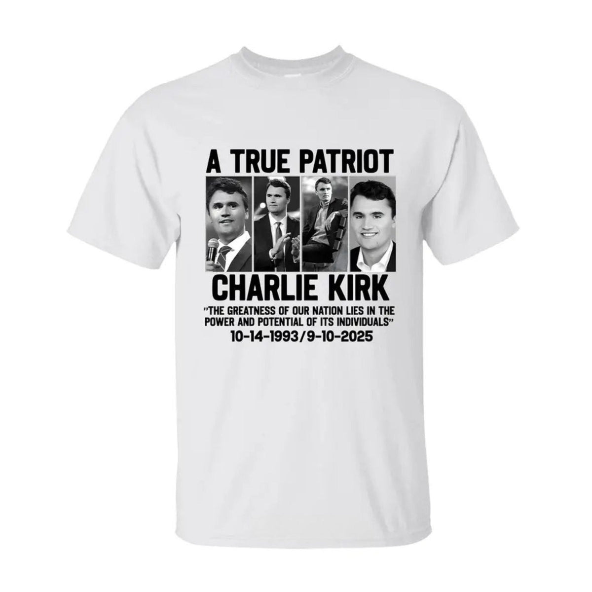 Charlie Kirk Patriotic T-Shirt - "The Greatness of Our Nation" Quote Tee, American Political Apparel
